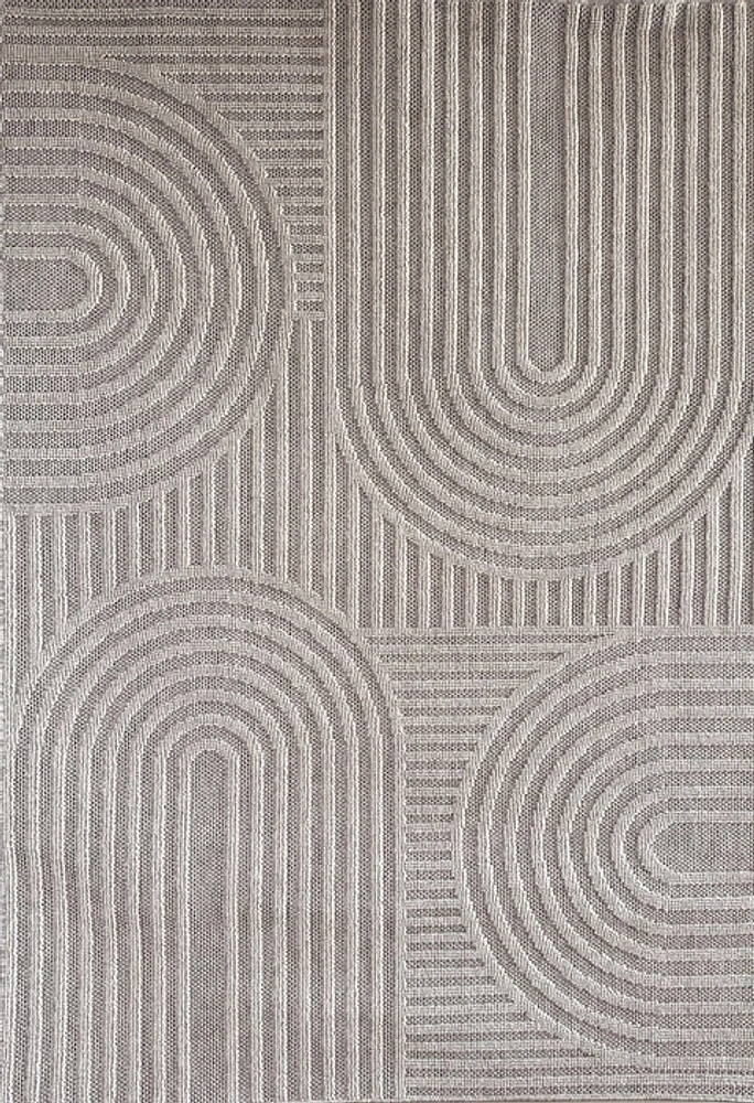 Utopia Grey Geometric Modern Area Rug – 5' x 8'