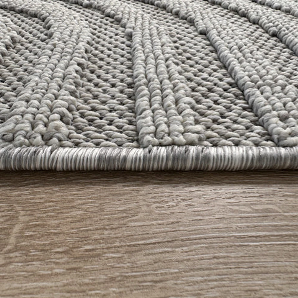 Utopia Grey Geometric Modern Area Rug – 5' x 8'