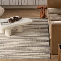 Utopia Grey Distressed Geometric Area Rug