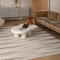 Utopia Grey Distressed Geometric Area Rug