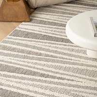 Utopia Grey Distressed Geometric Area Rug
