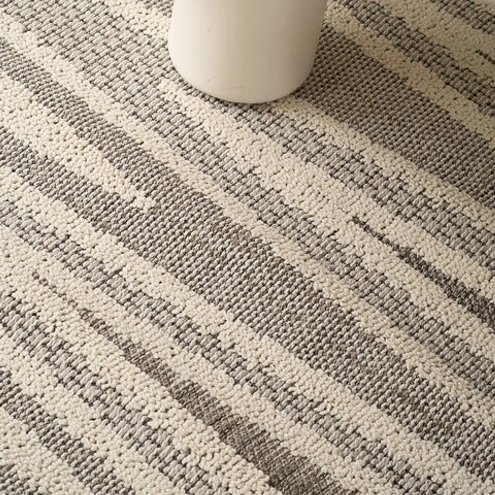 Utopia Grey Distressed Geometric Area Rug