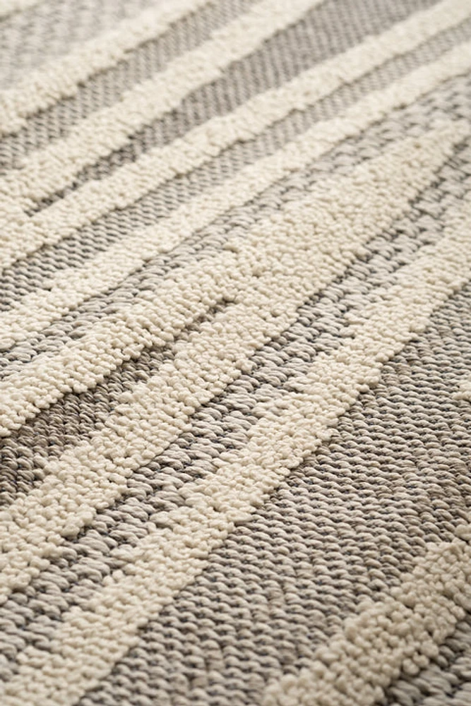 Utopia Grey Distressed Geometric Area Rug