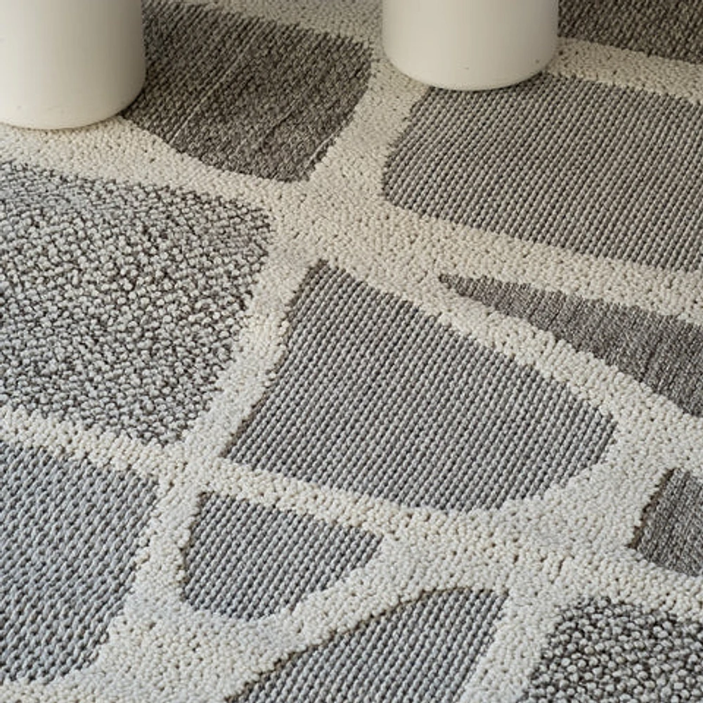 Utopia Grey Abstract Marble Area Rug