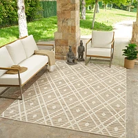 Utopia Brown Diamond Modern Area Rug – 5' x 8'