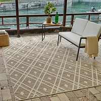 Utopia Brown Diamond Modern Area Rug – 5' x 8'