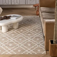 Utopia Brown Diamond Modern Area Rug – 5' x 8'
