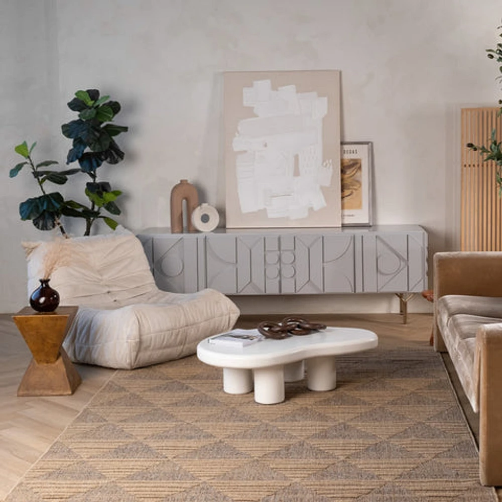 Utopia Beige Geometric Modern Area Rug