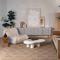 Utopia Beige Geometric Modern Area Rug