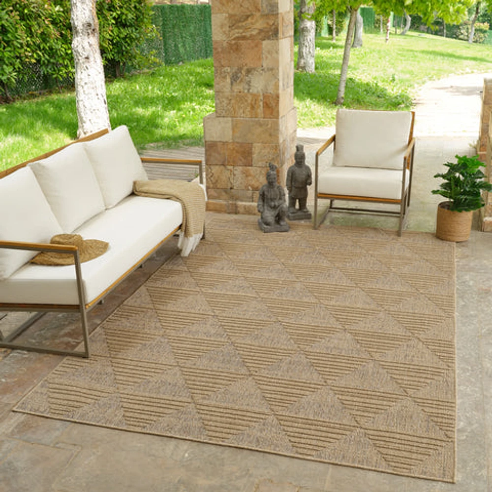 Utopia Beige Geometric Modern Area Rug