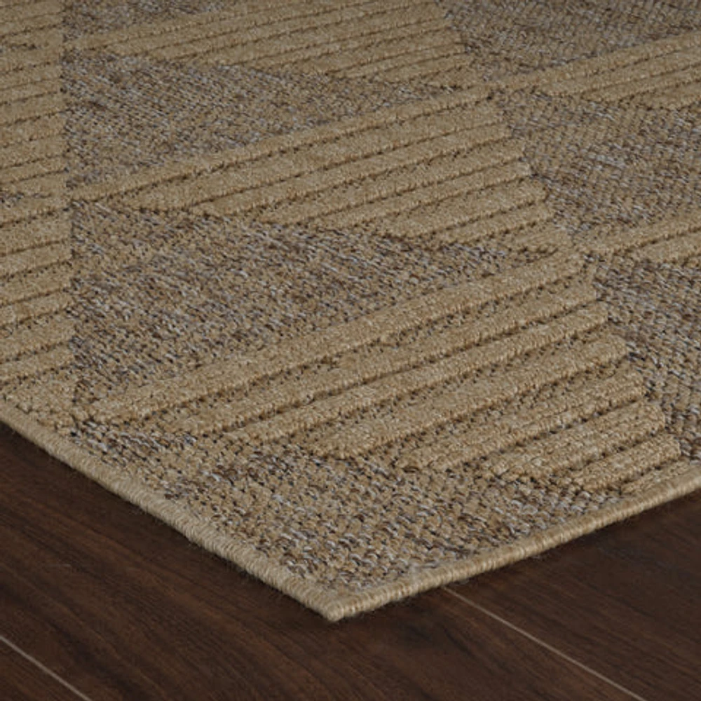 Utopia Beige Geometric Modern Area Rug