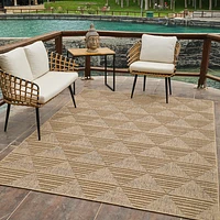 Utopia Beige Geometric Modern Area Rug
