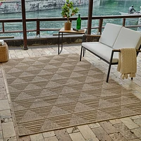 Utopia Beige Geometric Modern Area Rug