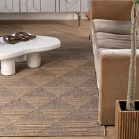 Utopia Beige Geometric Modern Area Rug