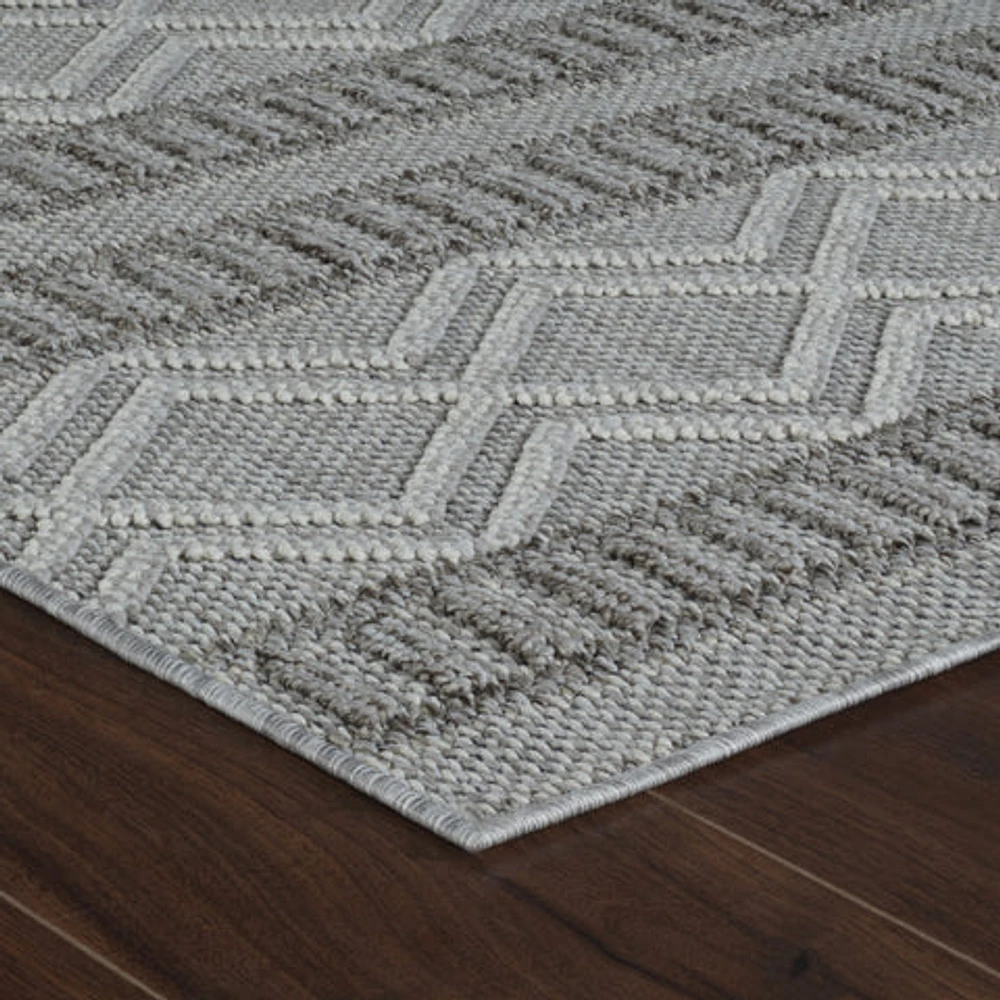 Utopia Beige Abstract Textured Area Rug
