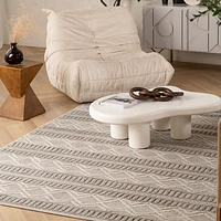 Utopia Beige Abstract Textured Area Rug