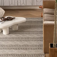 Utopia Beige Abstract Textured Area Rug