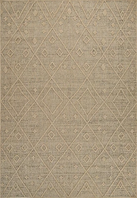 Utopia Beige Geometric Worn-Look Area Rug