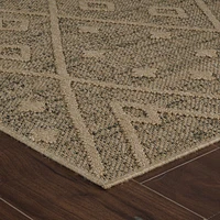 Utopia Beige Geometric Worn-Look Area Rug