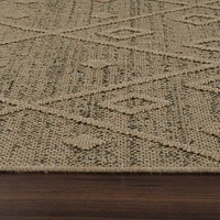 Utopia Beige Geometric Worn-Look Area Rug