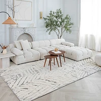 Valencia White Distressed Medallion Area Rug