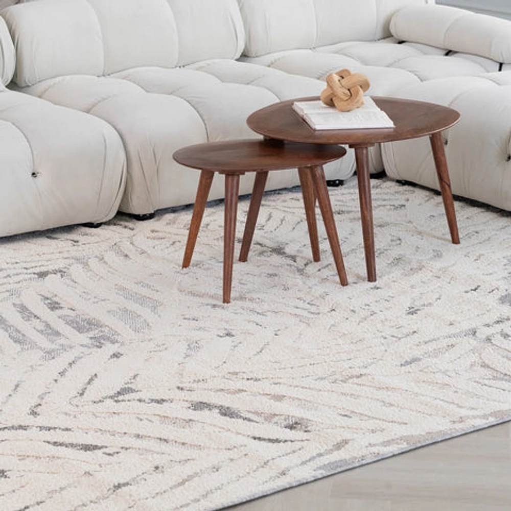 Valencia White Distressed Medallion Area Rug