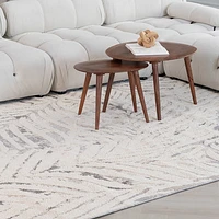 Valencia White Distressed Medallion Area Rug