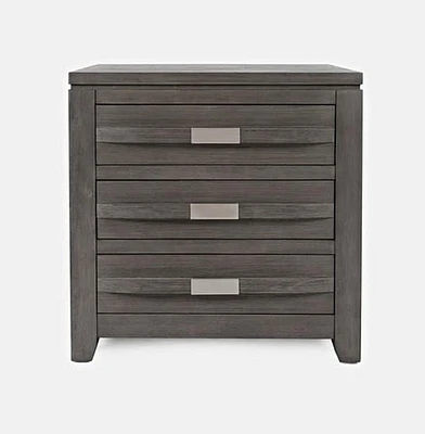 Altamonte 3 Drawer Power Nightstand - Brushed Grey - Greater Vancouver Furniture