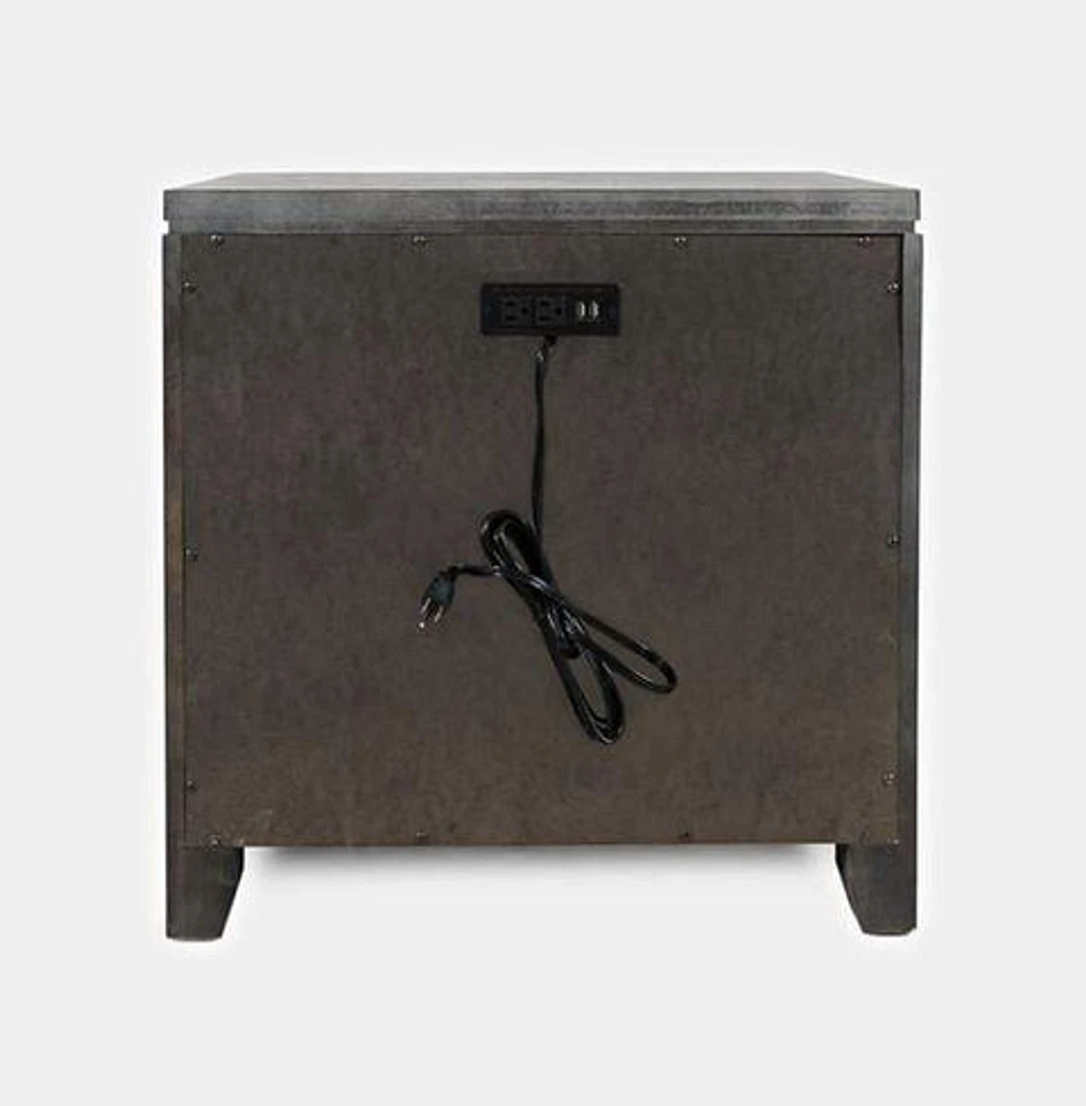 Altamonte 3 Drawer Power Nightstand - Brushed Grey - Greater Vancouver Furniture