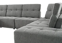 Toco Grey Upholstered Modular Sectional Sofa with Adjustable Backrests