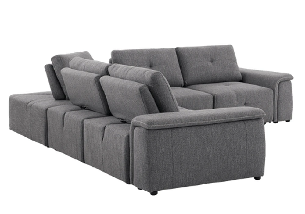 Cantaro Modular Sectional With Chaise 6Pc Allure Dark Grey