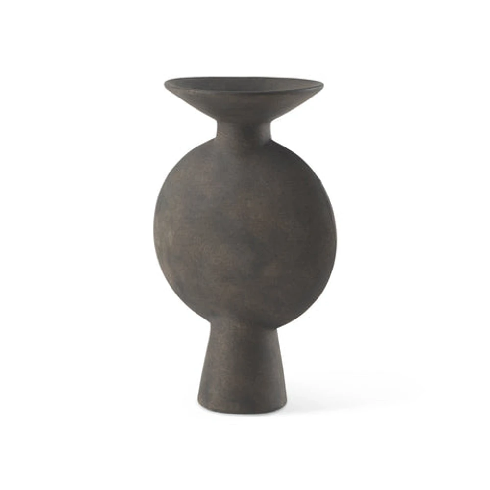 Kaz Earthy Brown Ceramic Vase