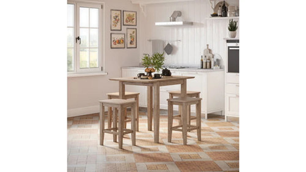 Eastern Tides Drop Leaf Counter Table - Bisque