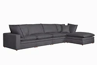 Mitzi Cloud Modular Sectional 5 Pc Set Charcoal Grey