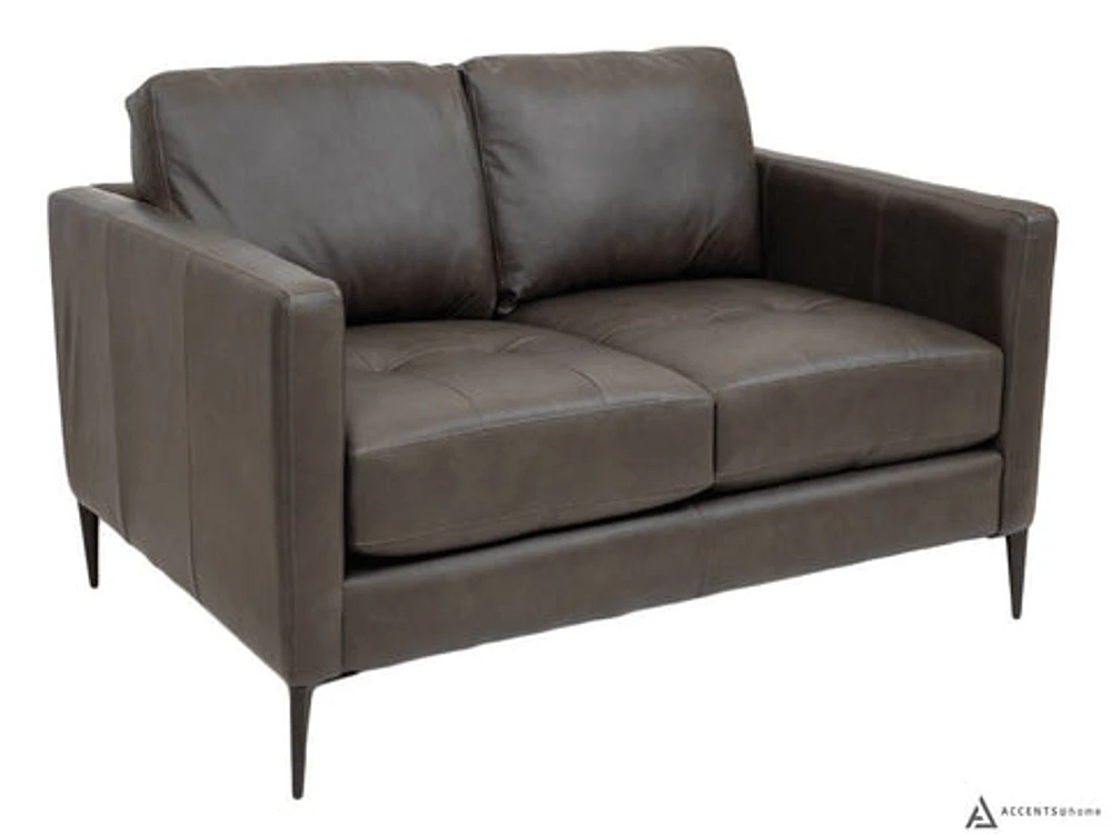 Vista Leather Loveseat - Montana Charcoal