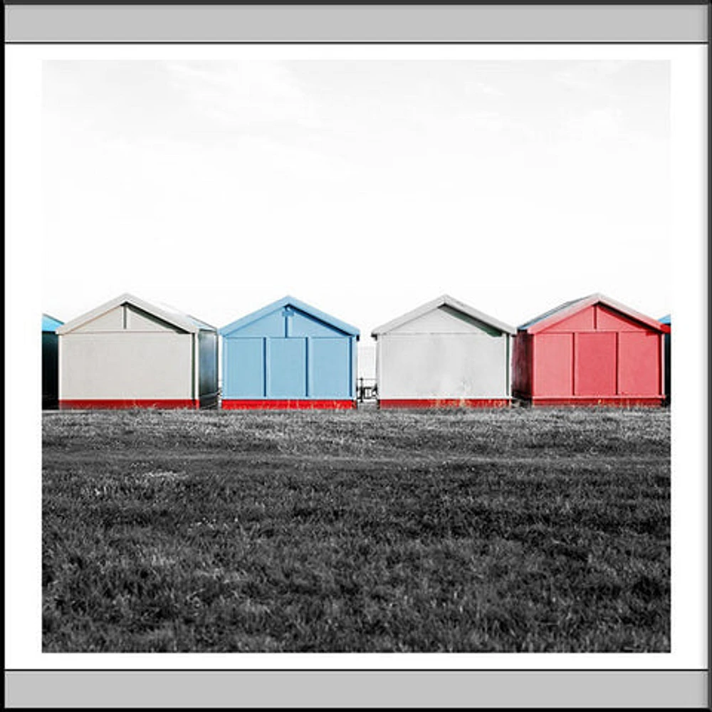 Brighton Beach Set of 6 Alloy Matt - Black Frame Wall Art