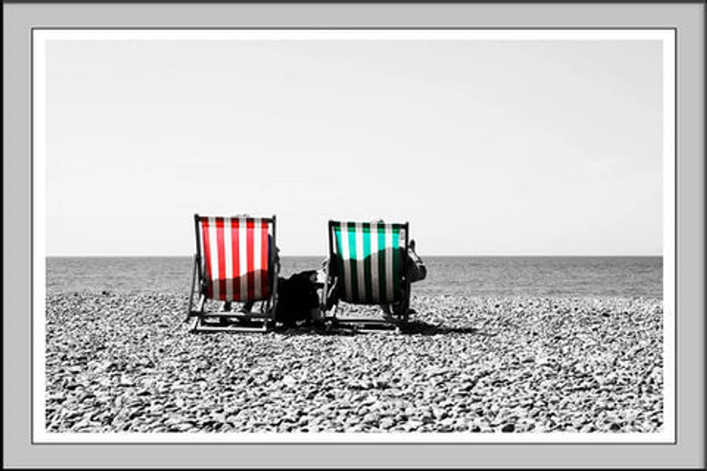 Brighton Beach Set of 6 Alloy Matt - Black Frame Wall Art