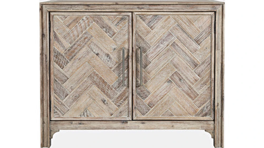 Gramercy Dark Chevron 2 Door Accent Cabinet - Grey Wash