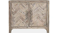 Gramercy Dark Chevron 2 Door Accent Cabinet - Grey Wash