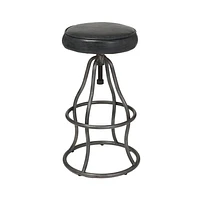 Bowie Bar Stool - Distressed Black Leather