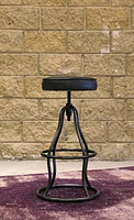 Bowie Bar Stool - Distressed Black Leather