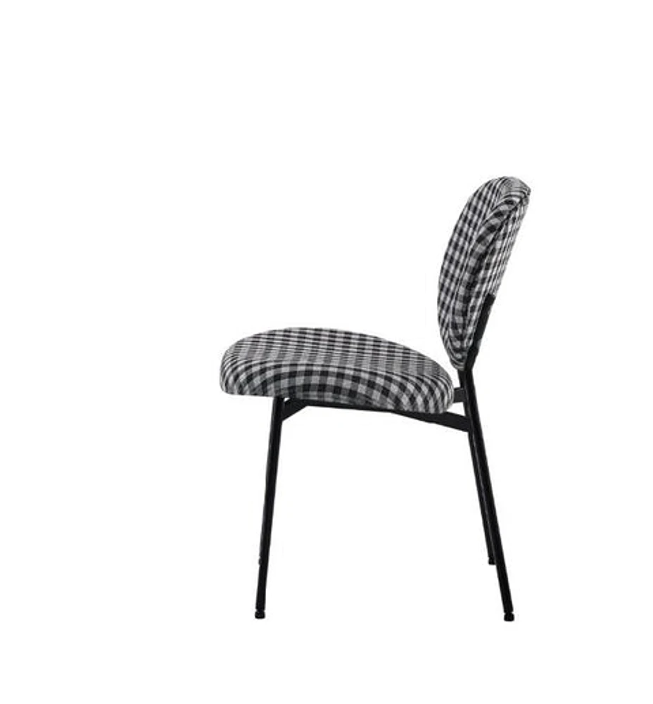 Vashi Dining Chair - Black 'n White Plaid