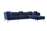 Maja Velvet Sectional-Royal Blue - Greater Vancouver Furniture