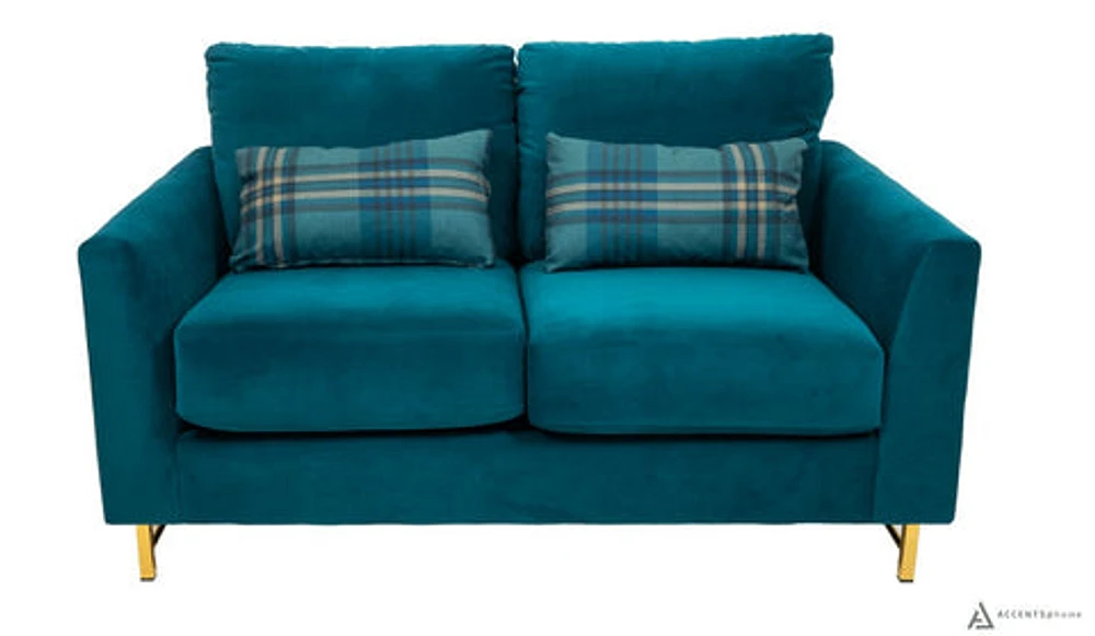 FLOOR MODEL Leo Fabric Loveseat - Joyful Turquoise