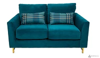 FLOOR MODEL Leo Fabric Loveseat - Joyful Turquoise