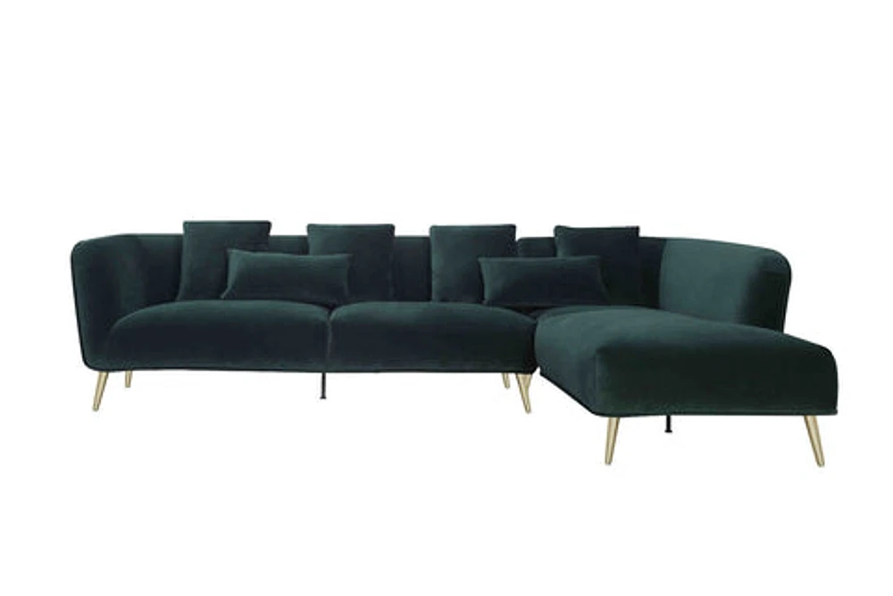 Maja Velvet Sectional - Emerald Green Greater Vancouver Furniture