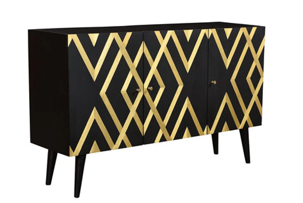 BRASS DESIGN 3 DOOR CABINET