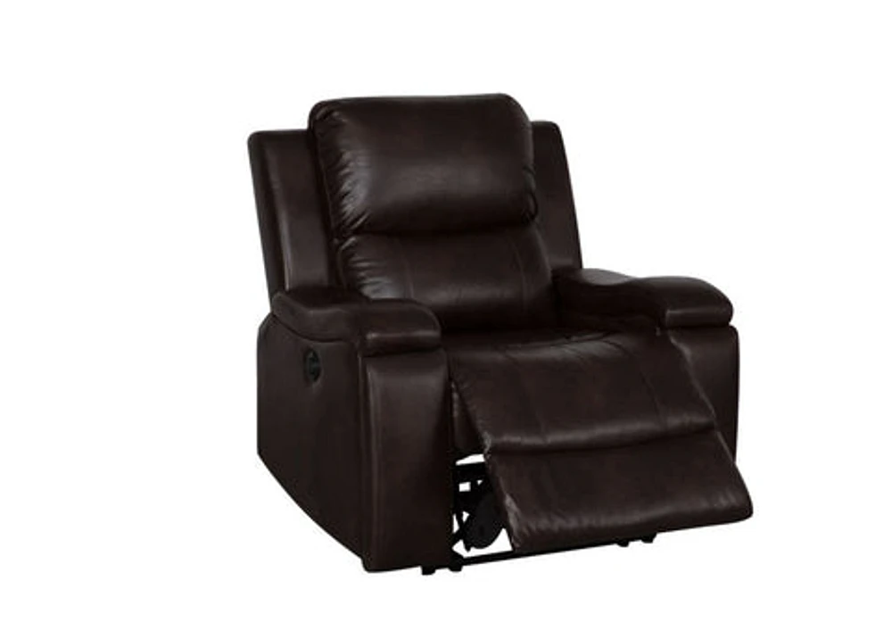 Clinton Power Recliner Chair - Dark Brown Leather Gel