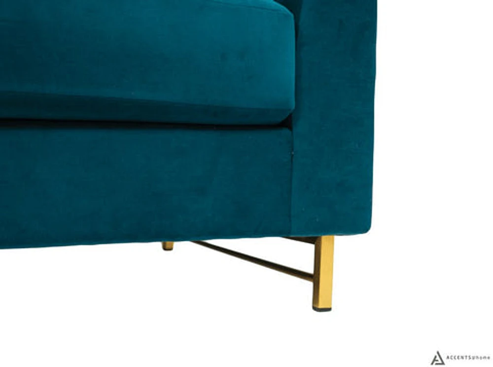 FLOOR MODEL Leo Fabric Sofa - Joyful Turquoise