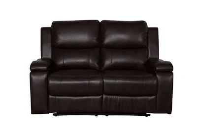 Clinton Power Recliner Loveseat - Dark Brown Leather Gel